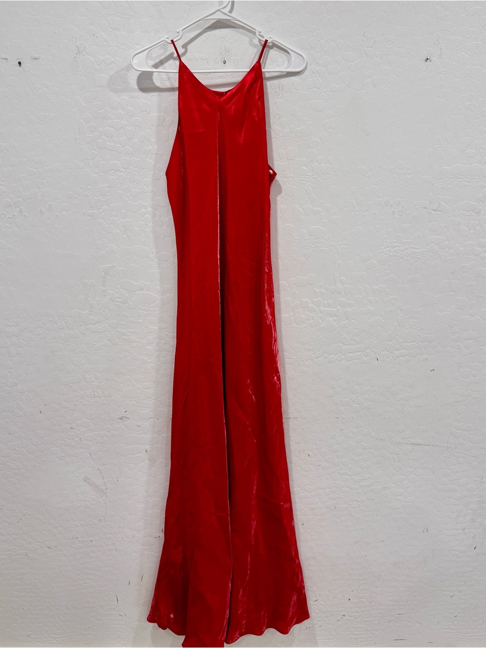 Y2K Chelsea Nites Red Shimmery Gown Slip Dress Halter Fairy Iridescent Vintage